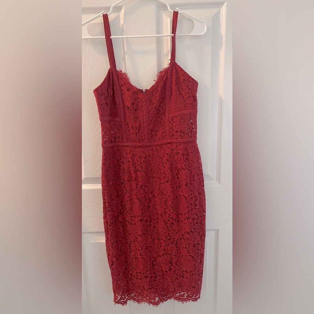 Express Rust/Red Lace Formal Dress Size 8
